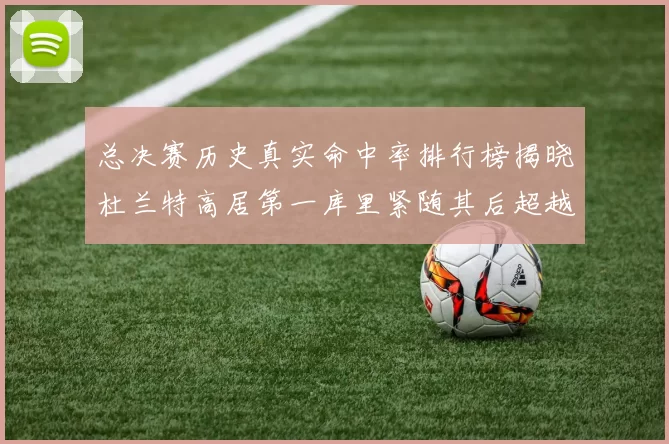 总决赛历史真实命中率排行榜揭晓杜兰特高居第一库里紧随其后超越奥尼尔